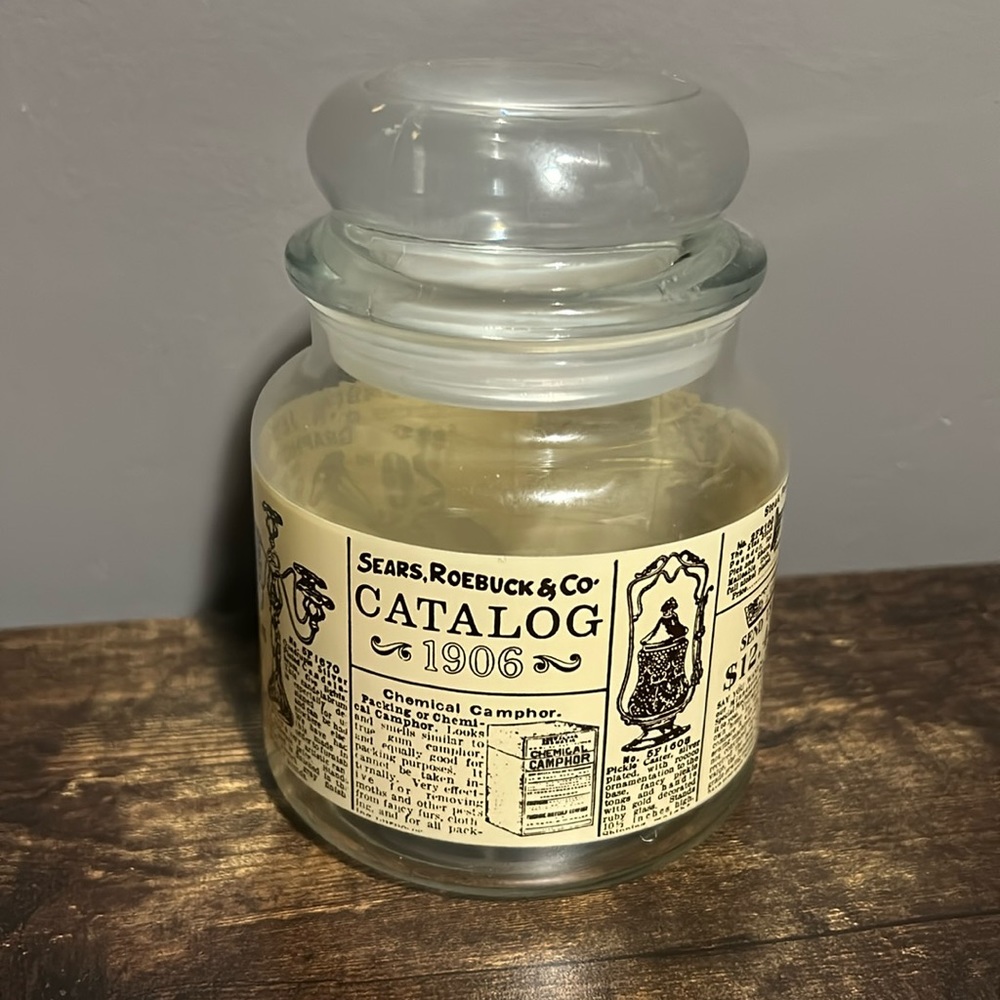 Vintage Sears Roebuck & Company glass jar with lid